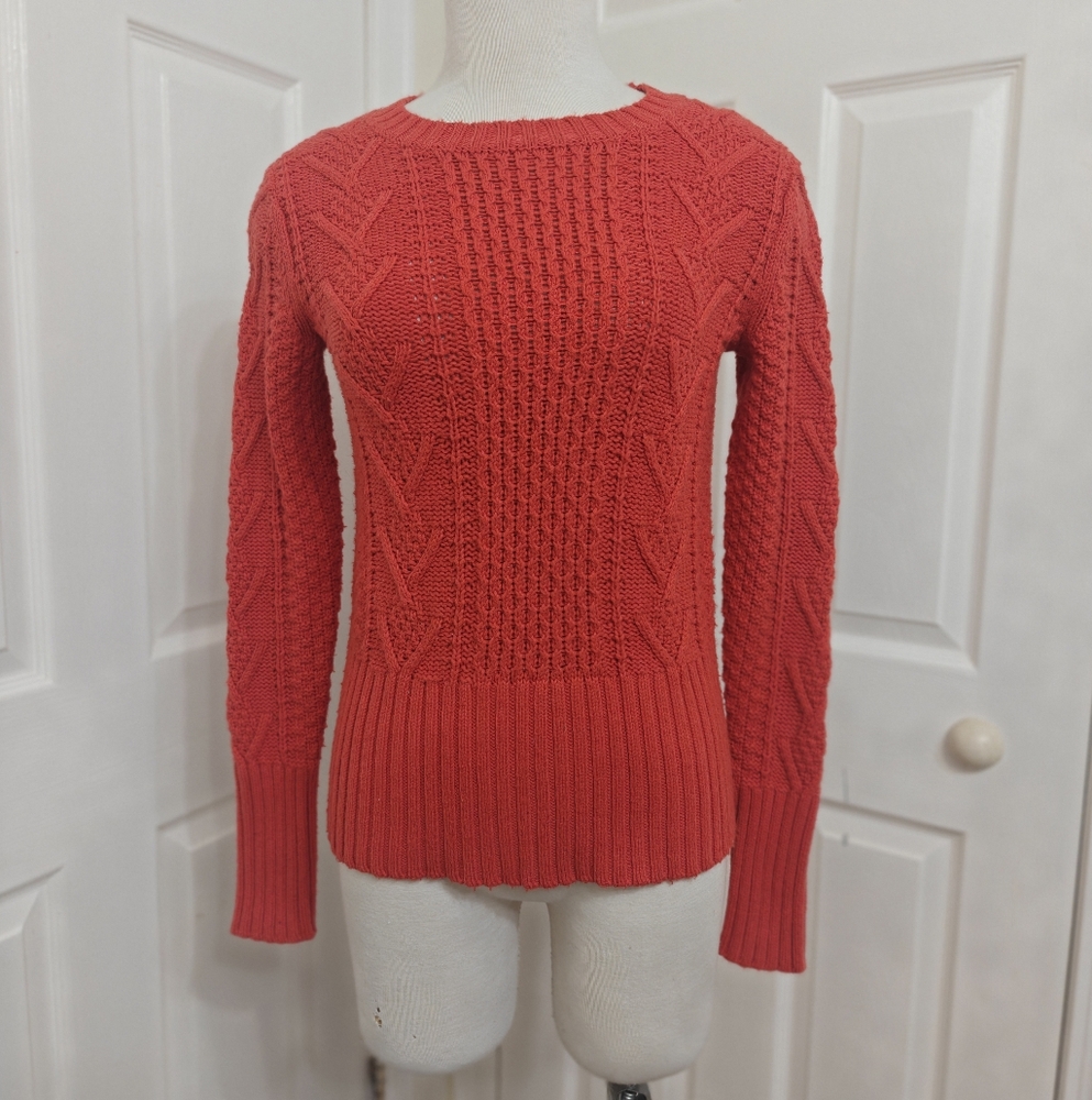 GAP Vibrant Red Cable Knit Sweater